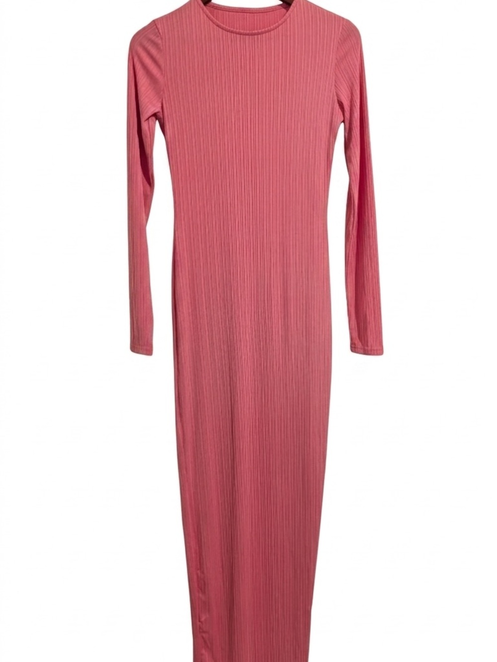 Ribbed Long Sleeve Maxi Dress in Rose